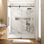 56 à 60 po X P 74 po H Porte de douche coulissante simple sans cadre Verre transparent