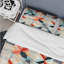 Ensemble de housse de couette à motif géométrique en treillis rouge et gris-1677858519