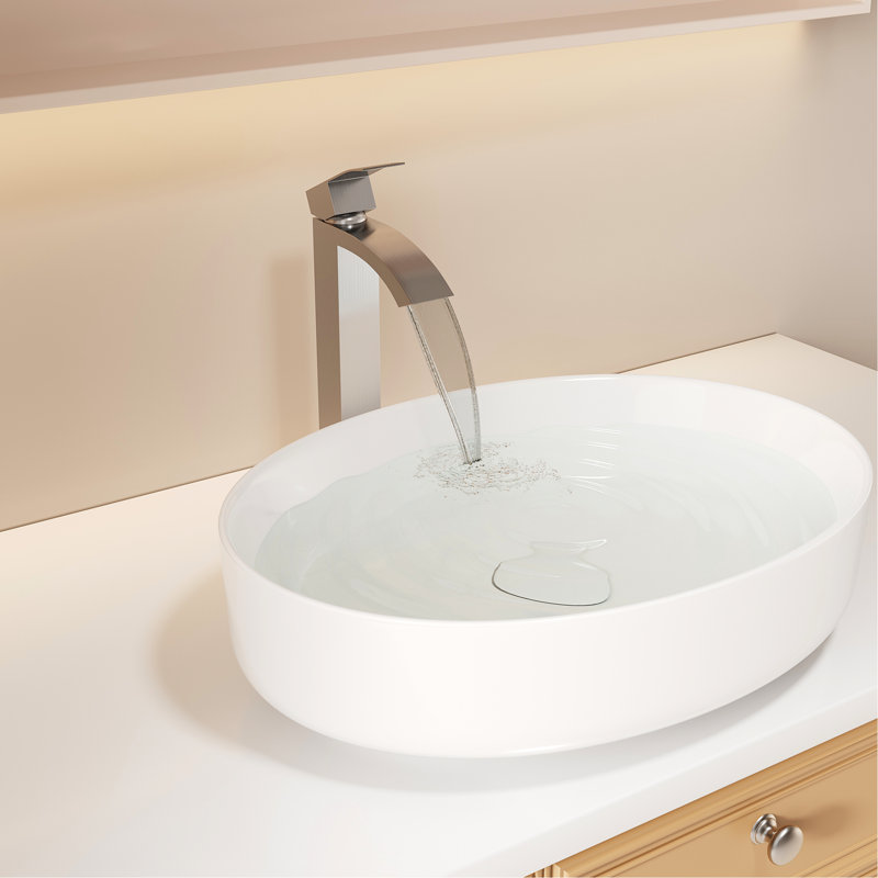 Robinet de lavabo de salle de bain en nickel brossé - profondeur de 6,18 po, teinture, ss304, conduites d'eau, valve de cartouche en céramique 1,97 po de hauteur, teinture, poignée simple