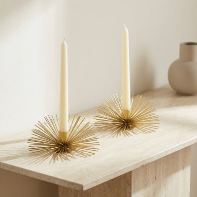 Nova Starburst Taper Candle Holders Set of 2