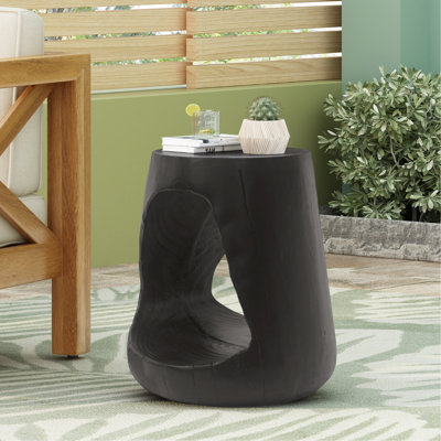 Table d'appoint ronde noire Hollow