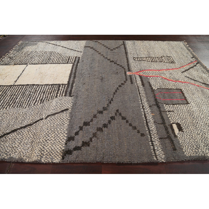 One-of-a-Kind 8'9" X 11'11" New Age Wool Area Rug in Gray