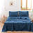 Belgian Linen Sheet Set Solid Color Natural Flax Cotton Blend Soft Breathable Farmhouse Bedding-126646116-126646109