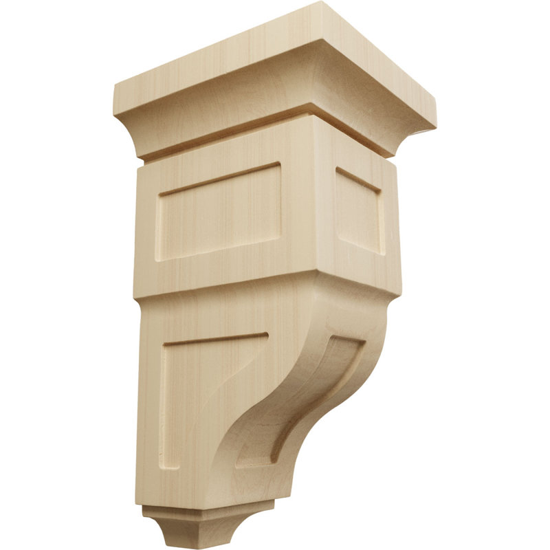 Support en bois / corbeau H 14 po x l 7 po x P 7,75 po, Hévéa