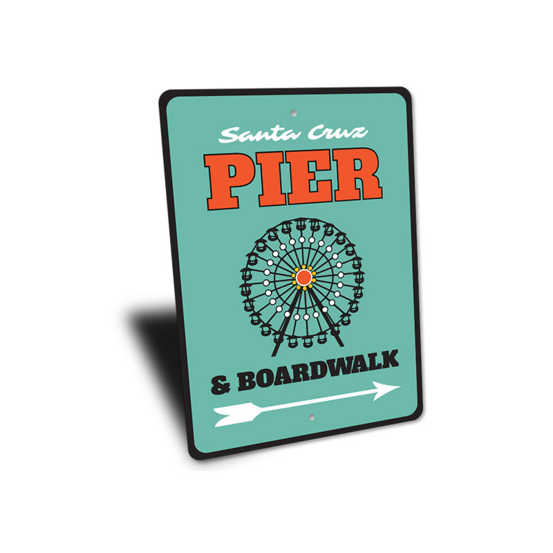Pier And Boardwalk Sign, 14" H x 10" W x 0.04" D