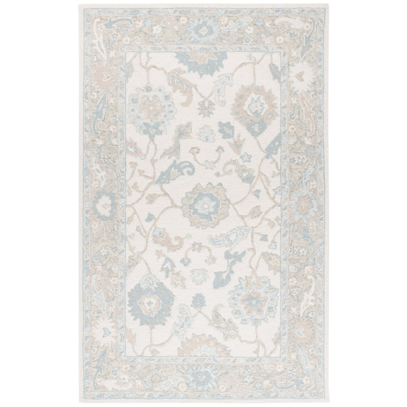 Tapis oriental en laine touffeté à la main Ebony, Carré 6 po