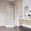 Cabine de douche à charnière sans cadre avec verre transparent 3/8 et base Piedmont l 36 po x P 36 po x H 79 po-99217231