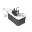 Meuble-lavabo DINA de 48 po avec lavabo, armoire de rangement murale suspendue aux bords incurvÃ©s et Ã  rayures, dotÃ©e de 2 tiroirs ; lavabo en cÃ©ramique avec motif pierre, prÃ©assemblÃ©-125514955-125514961