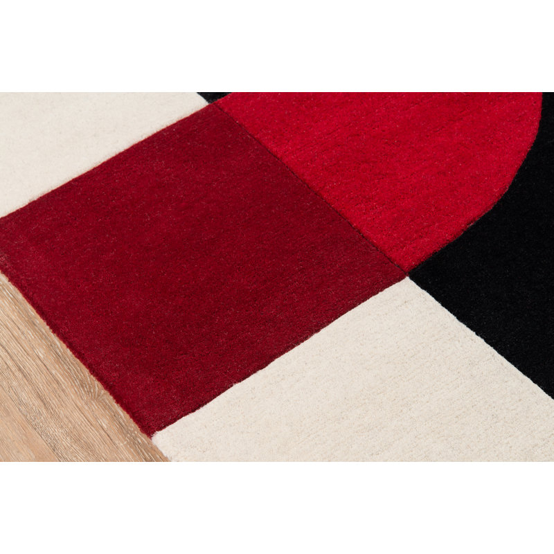 Cobos Hand Tufted Wool Abstract Indoor Rug, Rectangle 3'6" x 5'6"