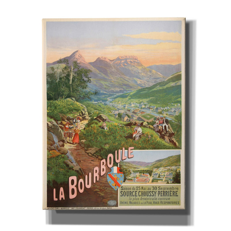 «La Bourboule» par Vintage Posters, art mural sur toile, H 16 po x l 12 po
