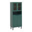 Armoire de rangement haute avec 2 portes vitrées et 2 portes, grande armoire de cuisine avec poignées dorées-1050952641