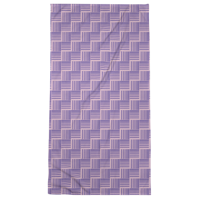 Serviette de bain à rayures Baskettressée classique, Amarante / violet
