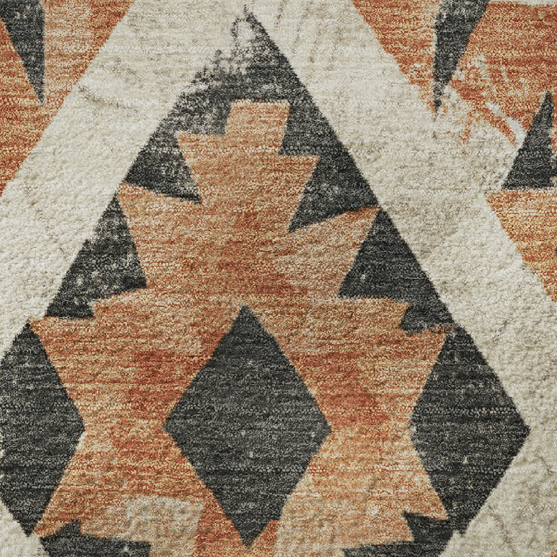 Premium Machine Washable Crestover AMF1878 Aztec Rug, Round 8'