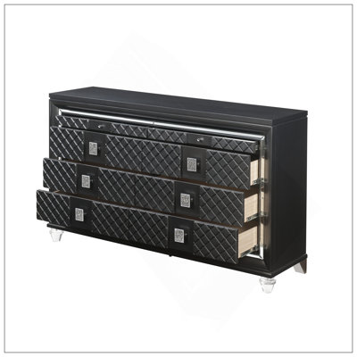 Sawyer Metallic Gray Finish Dresser