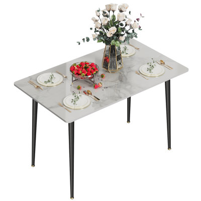 Annagh Stone Top Metal Base Dining Table