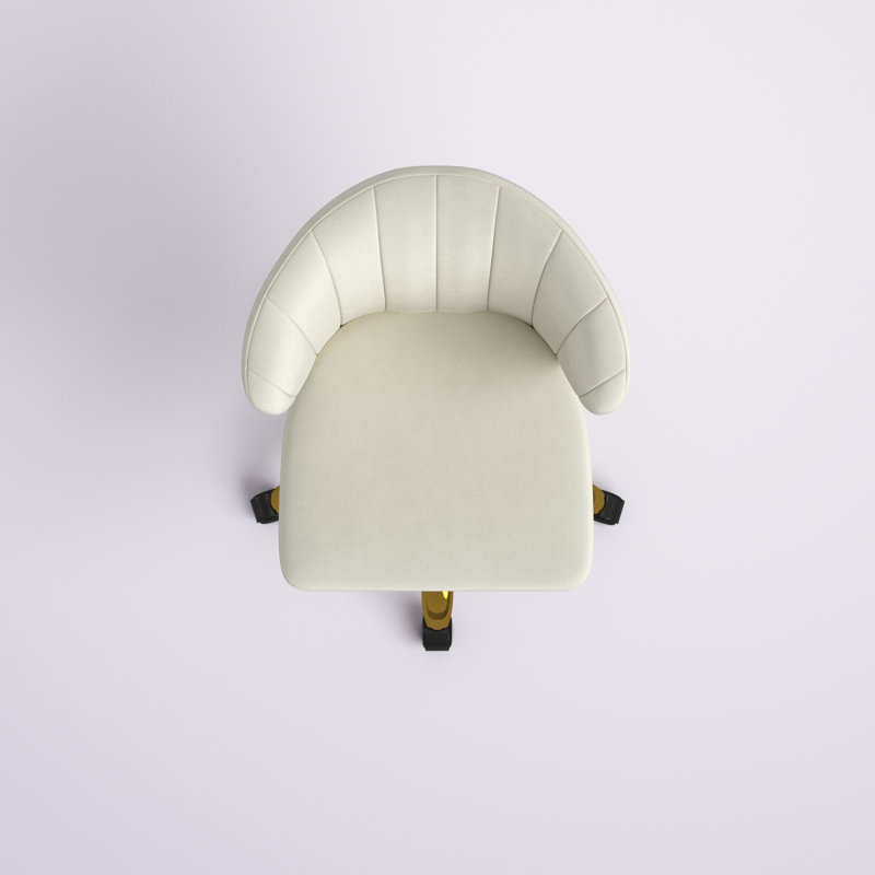 Alice Ergonomic Task Chair with Tufted Back, Ivory
