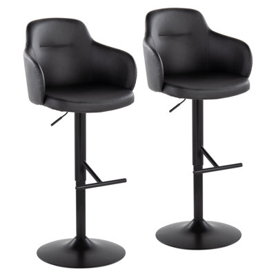 Arabelle Swivel Upholstered Adjustable Height Counter Stool with Metal Frame