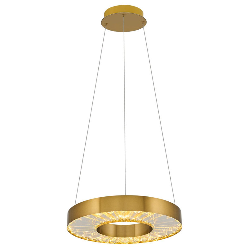 Cassen Stylish Oak Chandelier, 15.7 in Diameter x 47.2 in Height | Metal Body with Opal Glass Cap, Assembled | 1 x 35W LED Socket, 3000K Warm Light, 3500 Lumen | Perfect for Modern Dining & Living Spaces