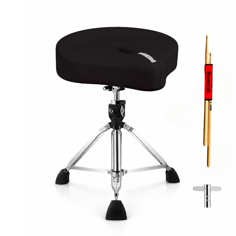  Tabouret de tambour ergonomique rembourré 4 po Drum Throne, Black