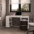 Loris Extendable Desk with Two Drawers, Open Shelves, and Sliding Mechanism