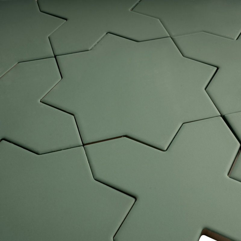 Seville 7 X 7 In. Matte Porcelain Star Wall And Floor Tile (5.31 Sq Ft/Case) - 34 Pack, Sage Green