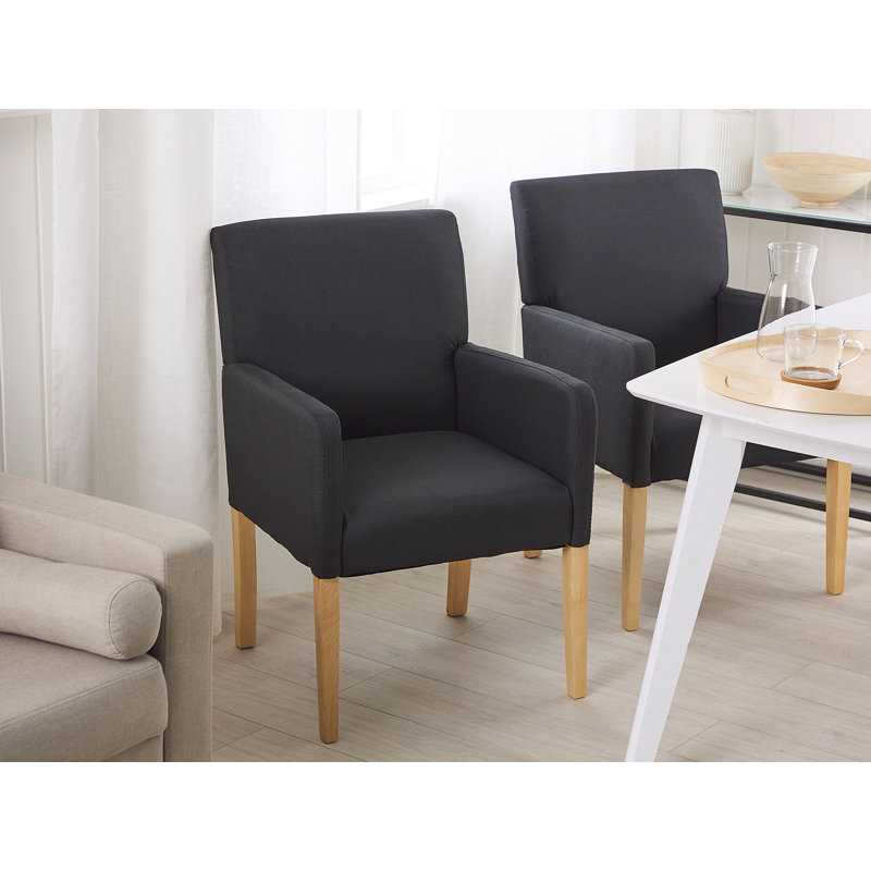 Olu 45 cm H Chenille Armchair, Black