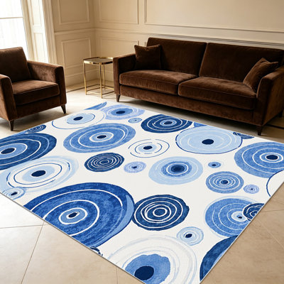 Tapis circulaires abstraits de 1 pièce pour le salon, doux et confortables, adaptés à toutes les saisons, faciles à entretenir, tapis de sol intérieur lavable à la machine, sous la table de ferme convenant à la chambre à coucher, à la cuisine, au couloir, au patio, au balcon, à la maison ...