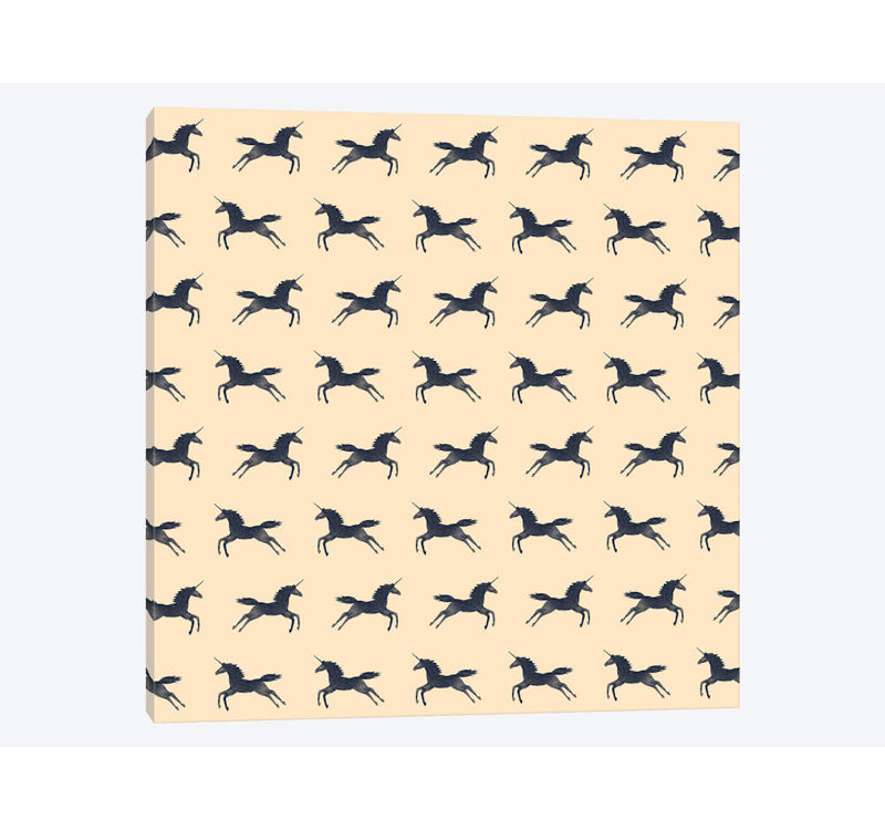 « licornes is real pattern » par florent bodart, impression sur toile tendue, H 12 po x l 12 po x P 0,75 po, Toile tendue