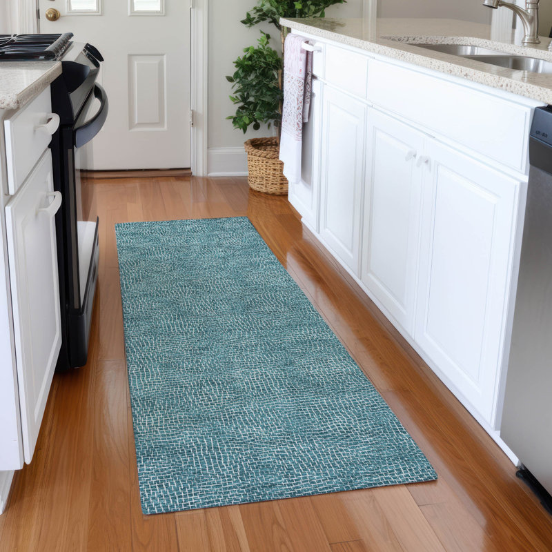 Tapis géométrique de qualité supérieure lavable à la machine Cossette AMF1057, Tapis de couloir 2 pi 3 po x 7 pi 6 po