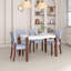 Ensemble de table de salle à manger 5 pièces, avec table de style faux marbre et 4 chaises rembourrées, pieds en bois d'hévéa massif, dossier incurvé, assemblage facile-465079656