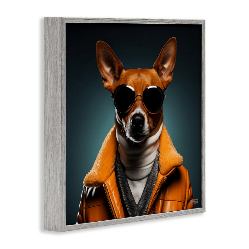 Chien élégant avec lunettes de soleil, estampe numérique par Roozbeh Bahramali, Estampe numérique Farmhouse