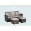 Ensemble de meubles de patio 3 pièces avec deux repose-pieds-67705161