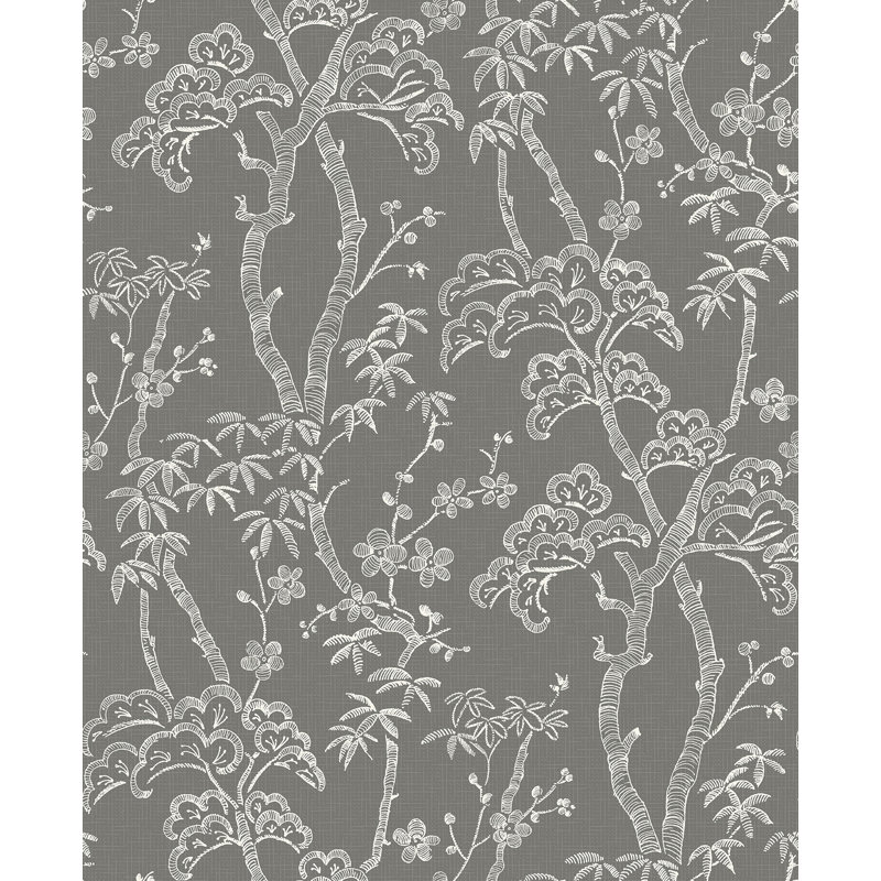 Rouleau de papier peint lisse Mistral Tree, Gris