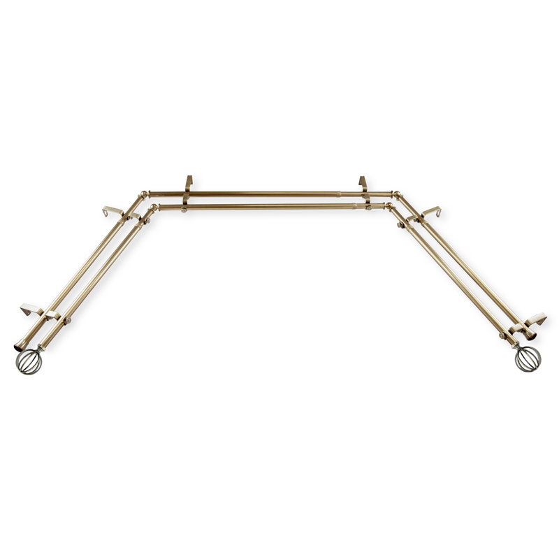 Ensemble de tringle à rideaux double et quincaillerie Burma Bay, Laiton antique
