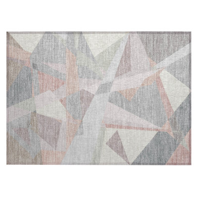 Machine Washable Indoor/Outdoor Claudian ACN1666 Blush Rug