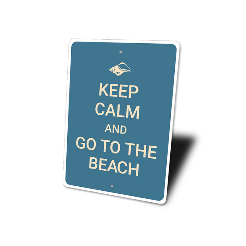 Plaque en aluminium «Keep Calm Beach», H 18 po x l 12 po x P 0,06 po