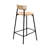 Of 2 Handmade Bar Stools, Paper Rope Seat And Back, Black Metal Frame, Honey Shade, Footrest, 26.57" Height, For Dining Room & Kitchen Finish,-2063643019