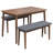 3 Pieces Modern Dining Table Set With 1 Rectangular Table And 2 Benches