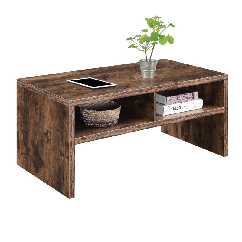 Table basse avec rangement Gundelinda, Bois de grange