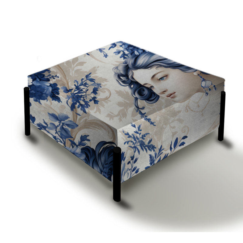 Grand repose-pieds carré Cobalt Blue