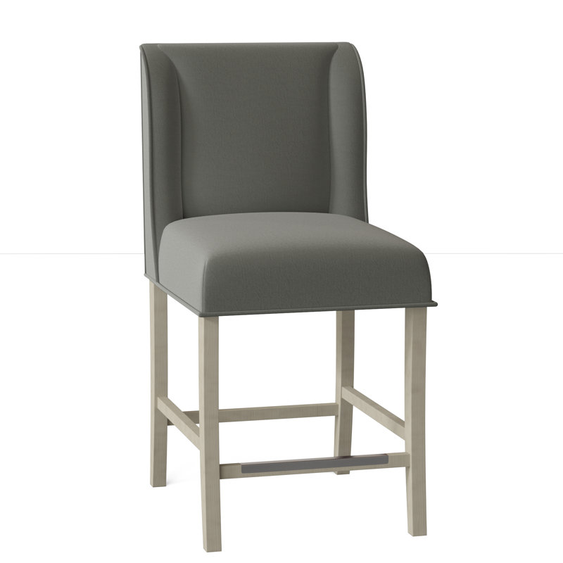 Dora Upholstered Stool with Solid Wood Frame, Espresso, Alabaster (3157 73), Counter Stool (26.5" Seat Height)