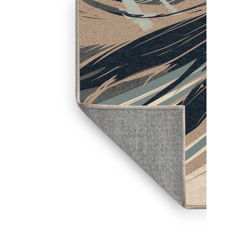 Tapis lavable à la machine Barnesville Storm Caller Warrior Bold & Eclectic Modern, 6 X 9