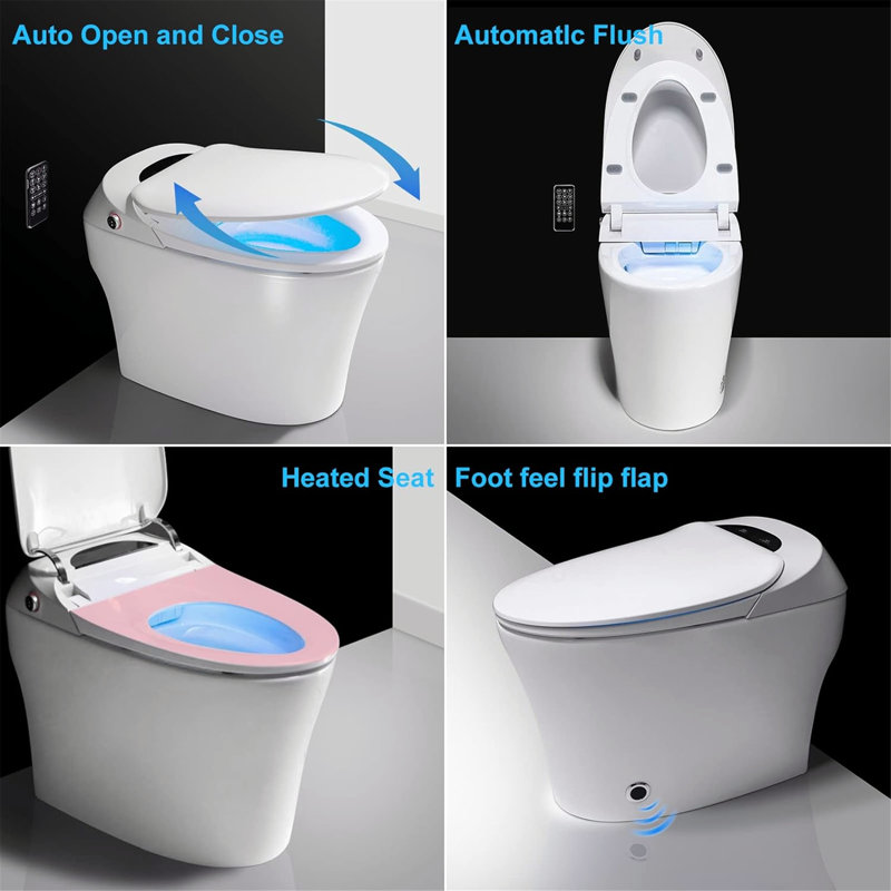 Creationstry GPF Elongated Wall Mounted Back To Wall Toilets (Seat Included)