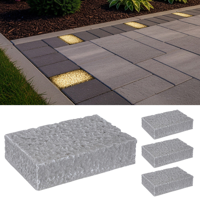 Pavé lumineux 6 x 9 pouces 3W, éclairage brique basse tension 5CCT 12-24V AC / DC, gris clair, 3 W