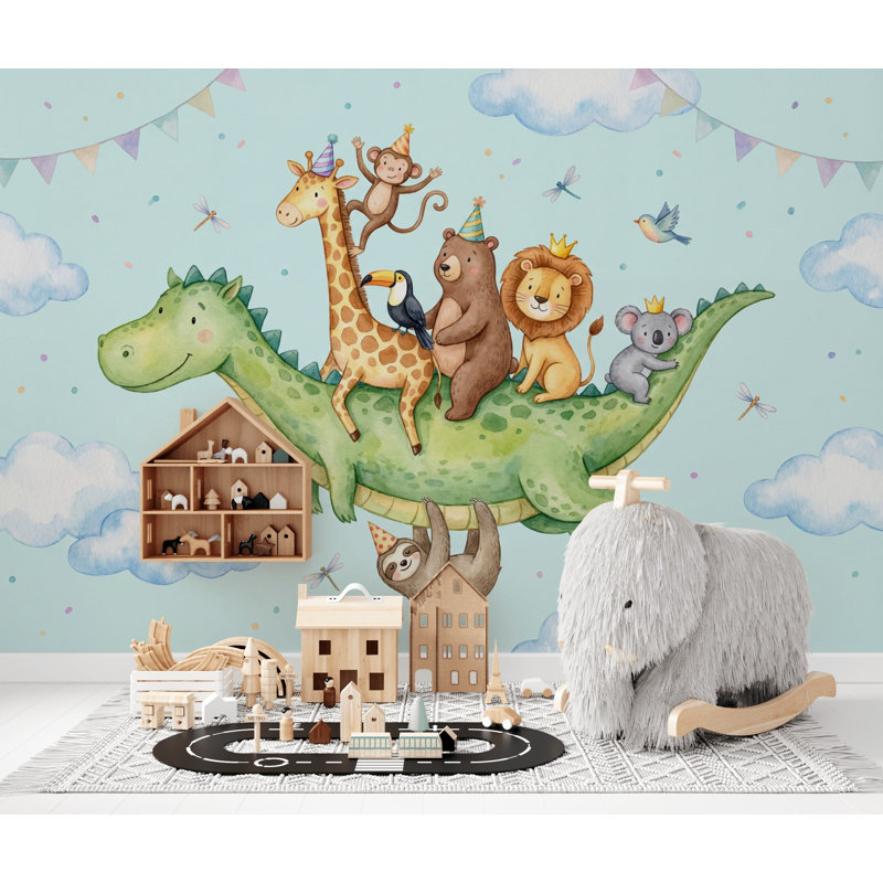 Adhésif mural fantaisie de fête, 160 po x 108 po, Peler et coller