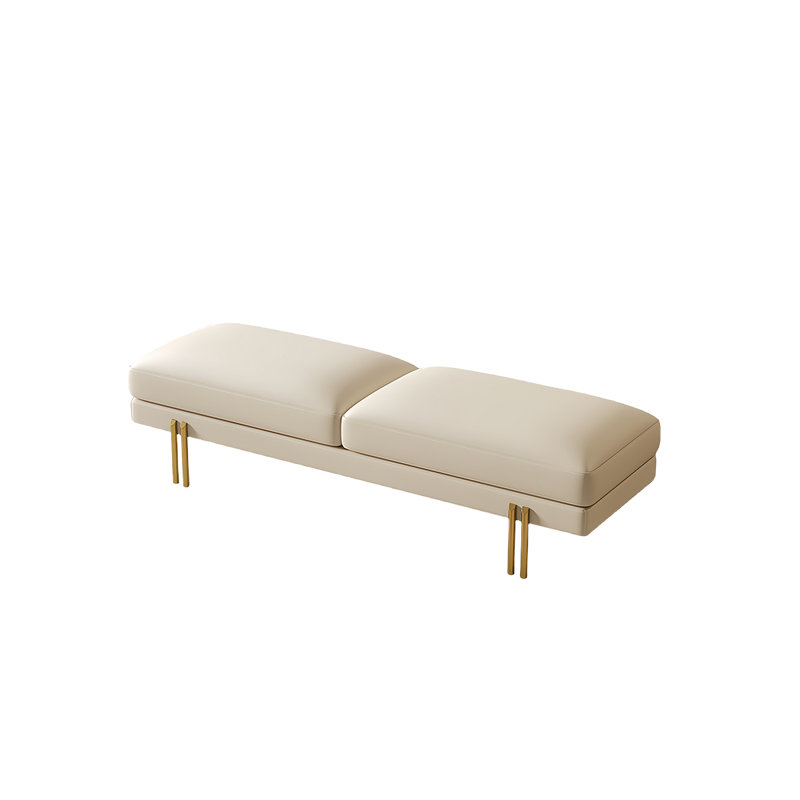 Banc rembourré Latanya, Crème, H 17,71 po x l 59,05 po x P 17,71 po