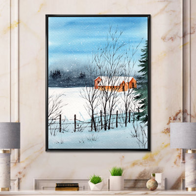 " A Winter Landscape With Snow Covered Houses " Color Photography Print