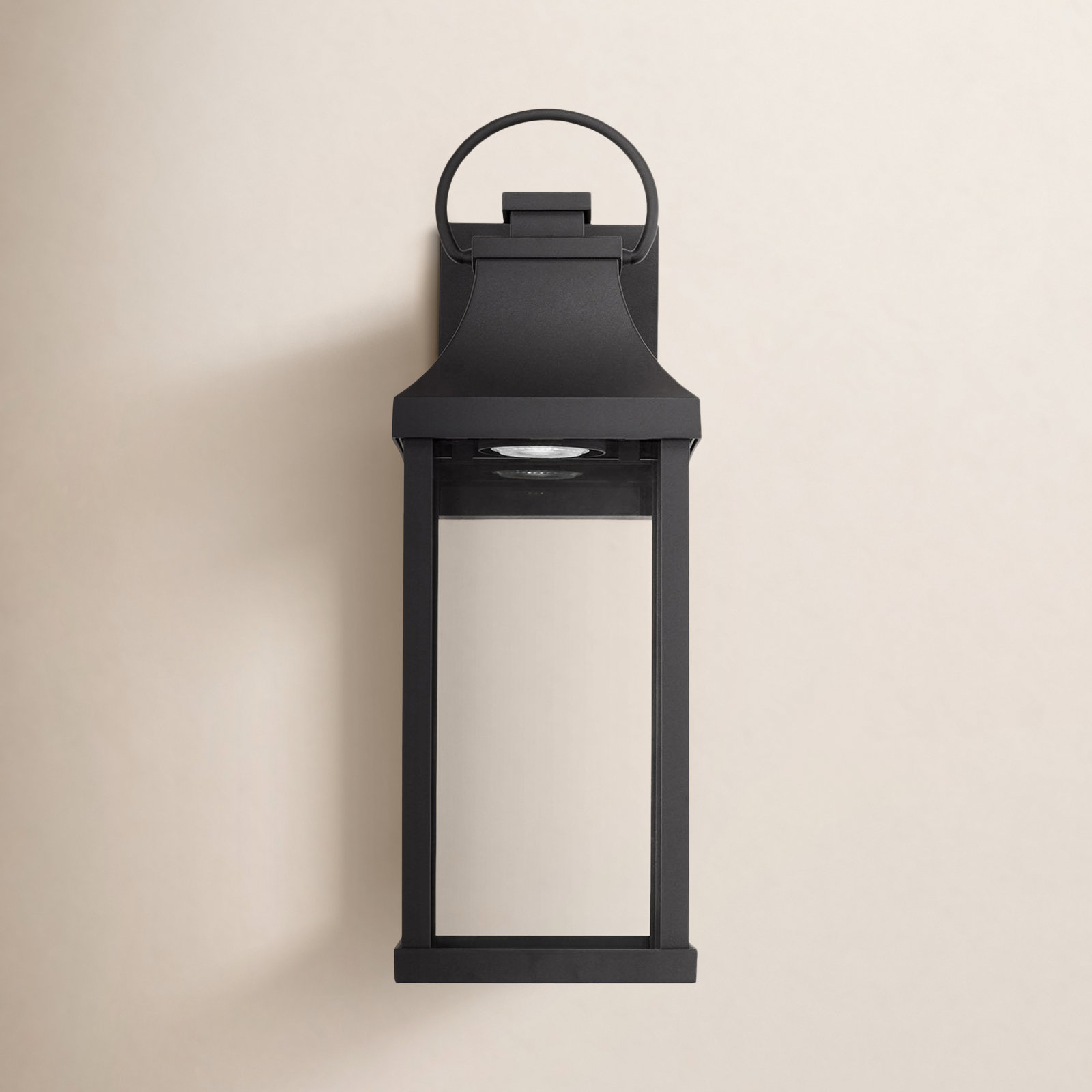 Parker Outdoor Wall Lantern, Black, 17.25"H x 6"W x 7.5"D