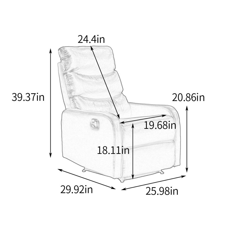 Fauteuil inclinable ergonomique simple pour salon, Gris clair
