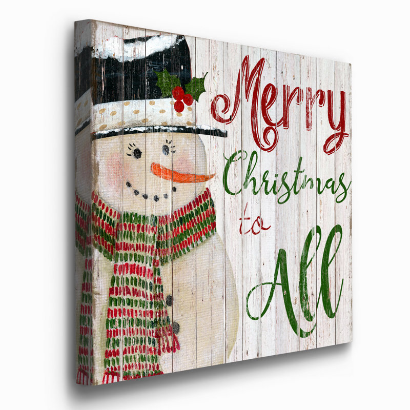 Merry Snowman - Wrapped Canvas Print, 40" H x 40" W x 1" D